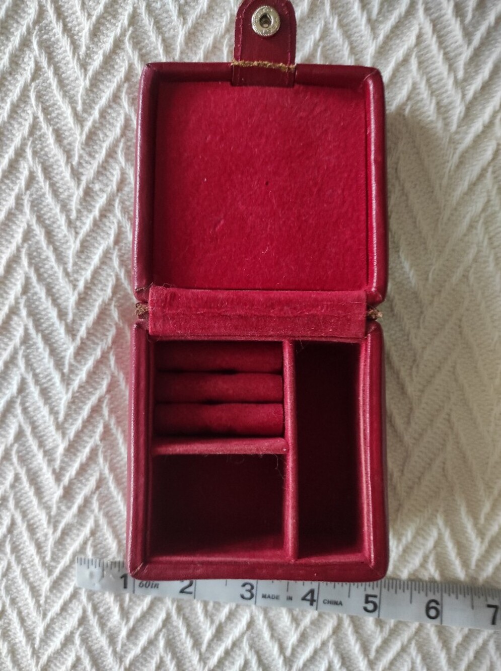 Small Red Leather Jewellery Box